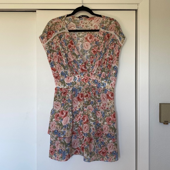 Zara size Large Floral Printed Dress - Picture 2 of 5